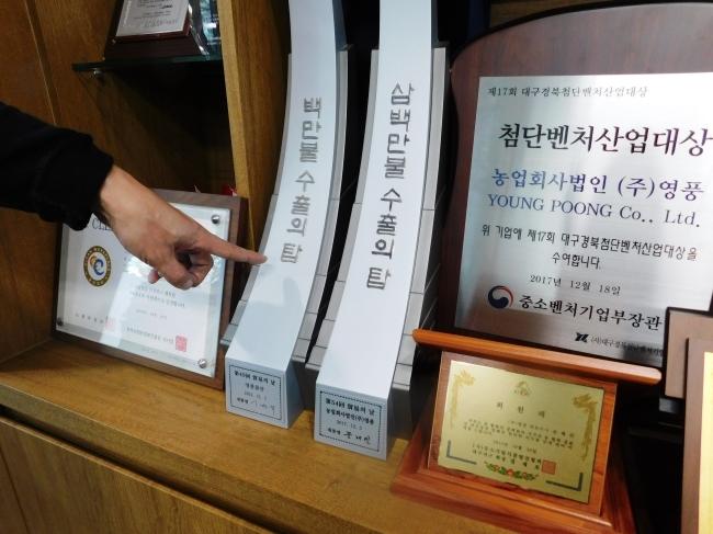 영풍은 작년에 수여받은 한국무역협회(KITA)의 ‘300만불 수출의 탑’에 이어 올해말에는 ‘500만불 수출의 탑’을 수상한다.