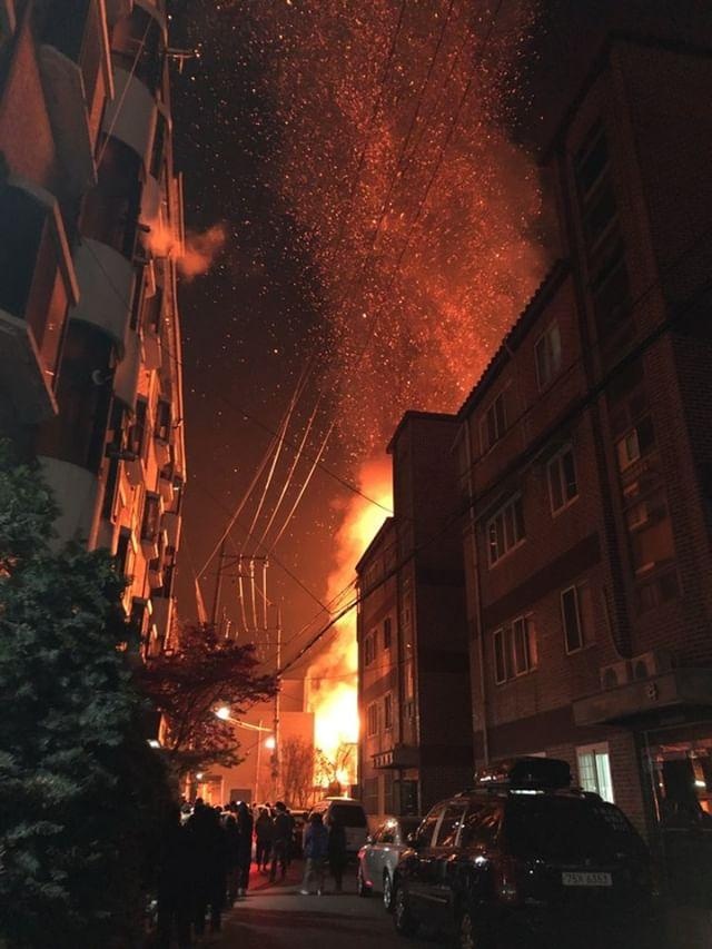 의정부 모델하우스 화재…불길 10m 