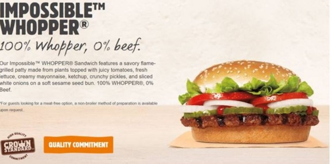 버거킹의 채식버거, 임파서블 와퍼 광고