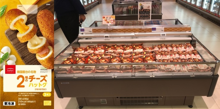 일본에서 판매중인 풀무원 냉동 ‘모짜렐라 핫도그’