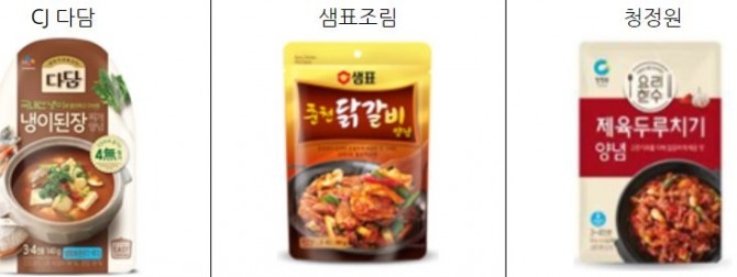 한국식 간편 양념소스 제품들