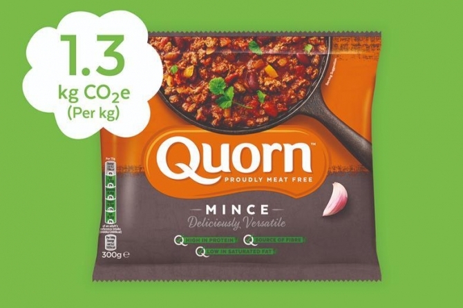 영국의 식품회사 퀀(Quorn)의 탄소 라벨링 제품