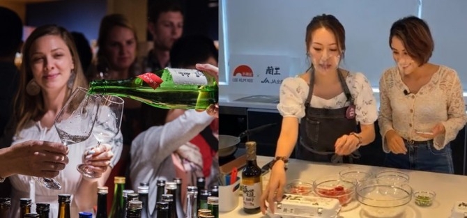 사케의 날 시음 행사(좌), 이금기와 협업한 일본산 계란 홍보 행사(우)