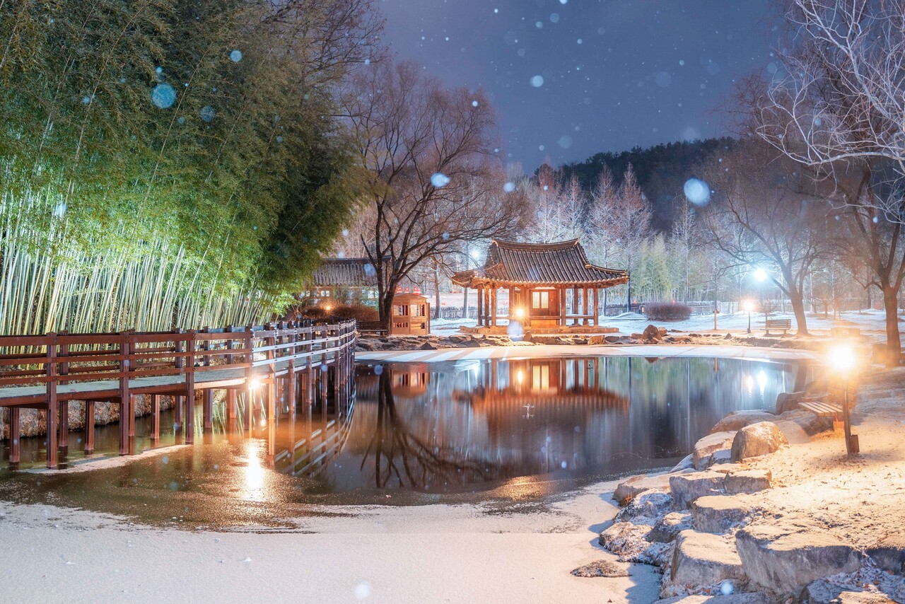 담양 죽녹원의 겨울밤 / 사진=한국관광공사 포토코리아@이정자