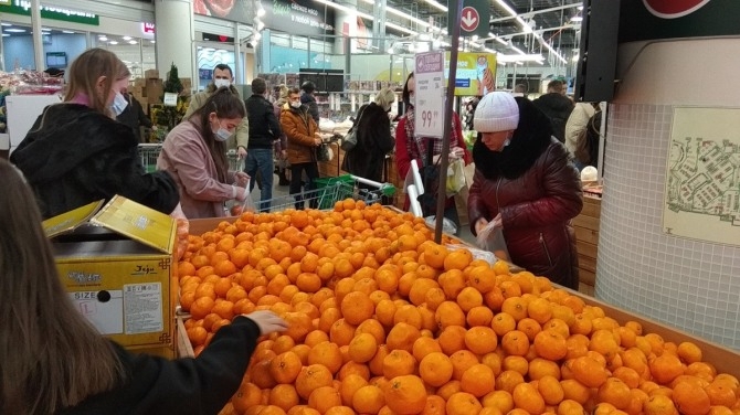 극동체인 '삼베리' 의 제주 감귤 판매 모습