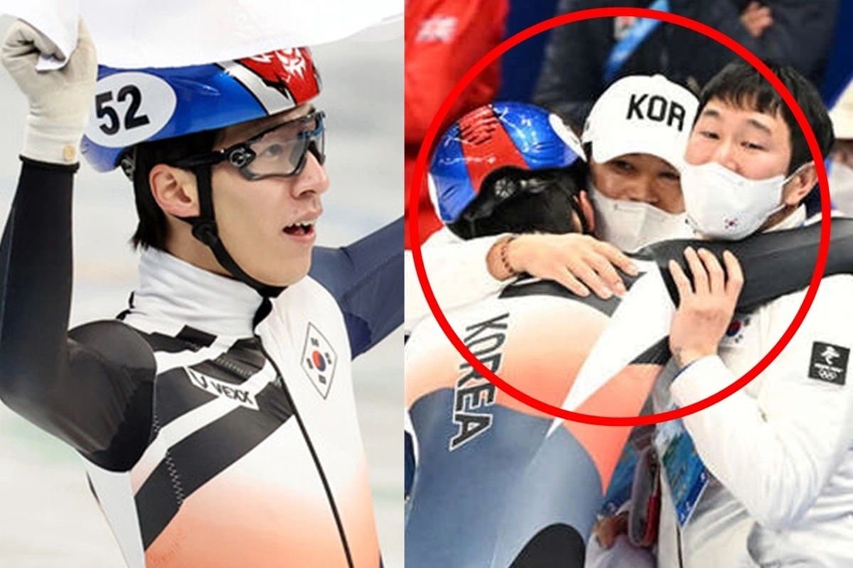 ‘해설자도 눈물 흘렸다’ 금메달 따자마자 황대헌이 코치진에게 달려가 한 행동
