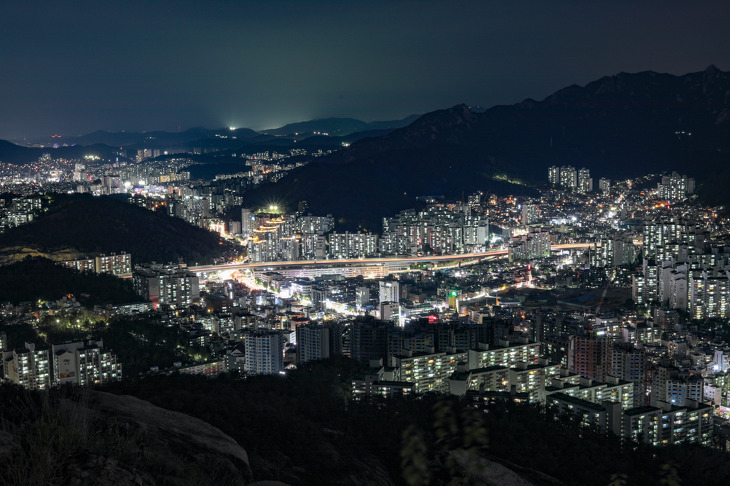 서울 야경 사진 명소 안산 봉수대