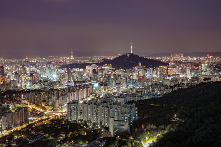 서울 야경 사진 명소 안산 봉수대