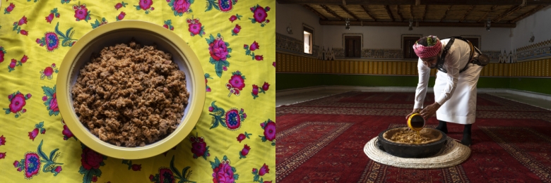 (왼쪽부터) 사우디의 겨울철 대표 음식인 히나이니와 아레카 [사우디 문화부 제공]