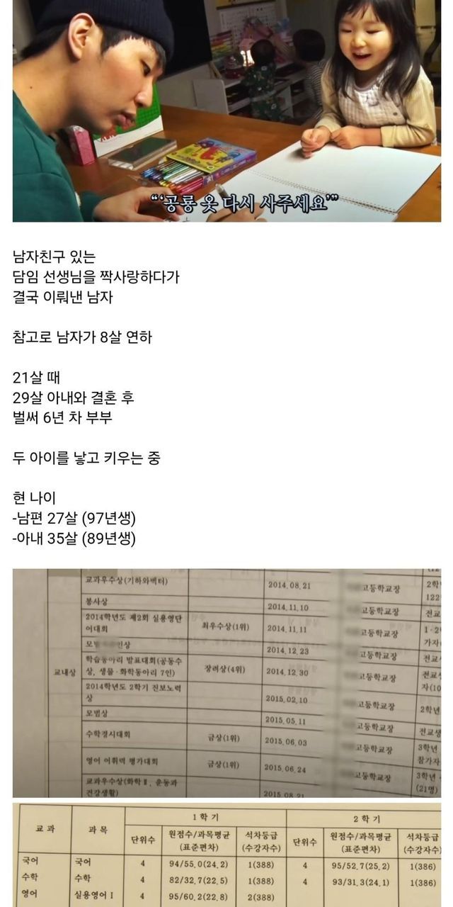 고3 담임선생님과 결혼한 남자의 근황...ㄷㄷ