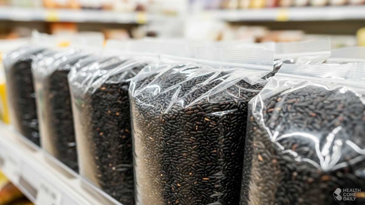 마트에 진열된 흑미. / 헬스코어데일리