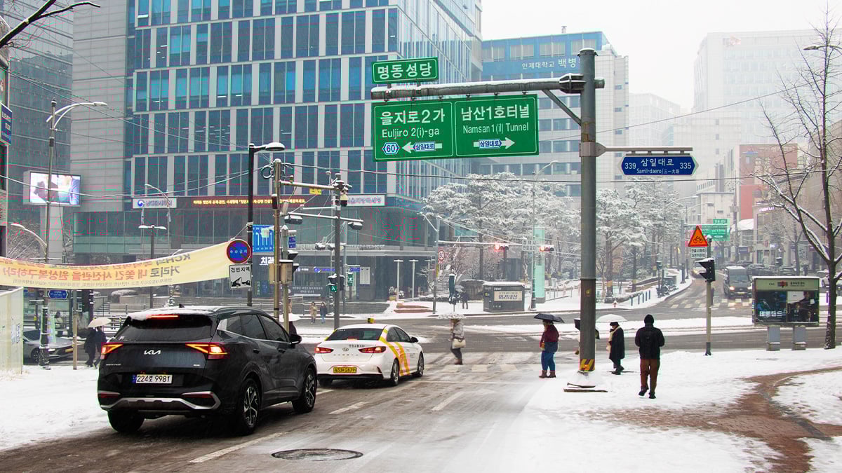 겨울철 도로 상황