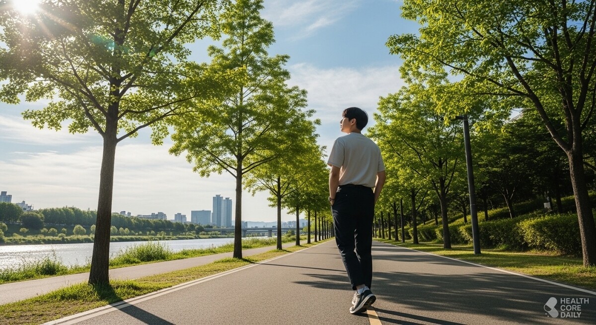 산책을 하고 있는 사람. / 헬스코어데일리