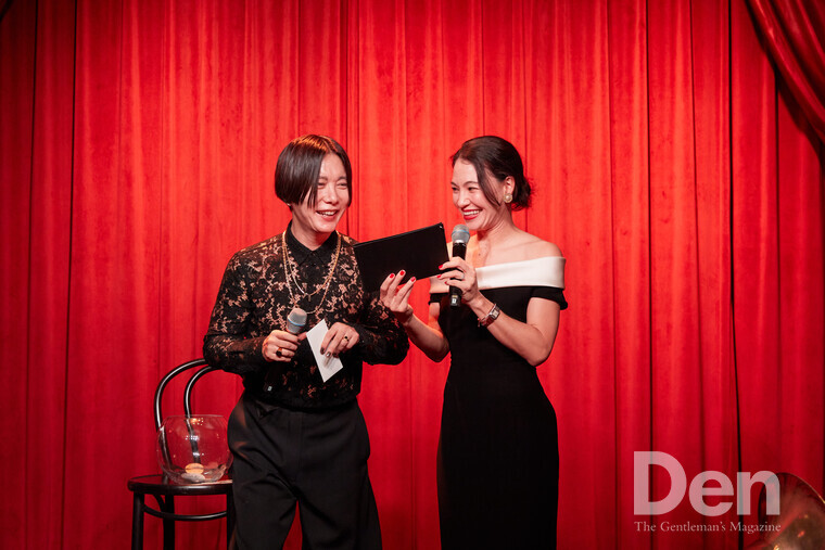 브랜드 디렉터로 합류한 박태윤 메이크업 아티스트와 그랜드 오픈 파티 진행을 맡은 이올리비아.