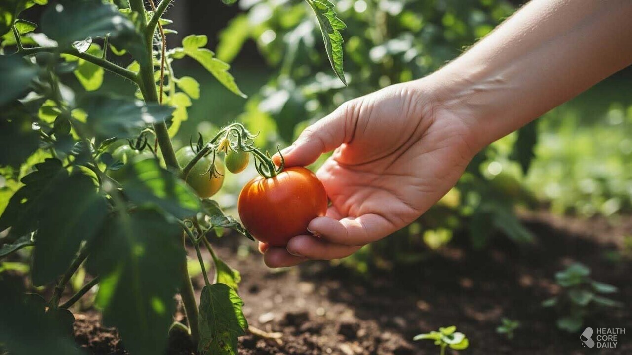 토마토가 열린 모습.