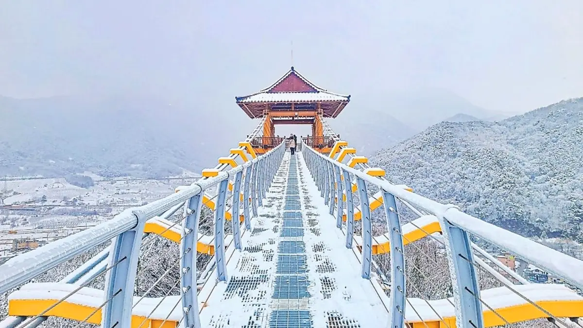 봉명산 출렁다리 겨울