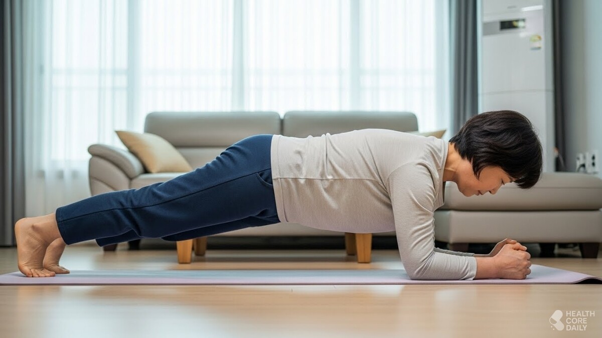 팔꿈치 플랭크. / 헬스코어데일리